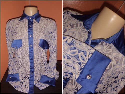 Blusa Manga Longa Renda C/Seda
